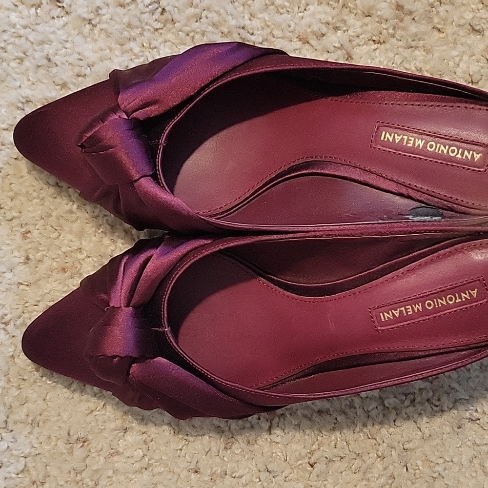 Antonio Melani | Burgundy Satin Mules Size 7.5